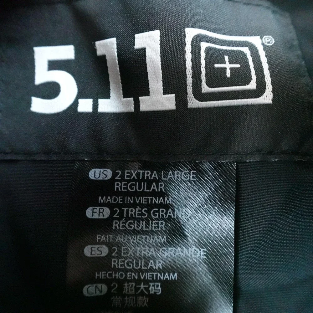 NEW 5.11 Tactical Jacket Mens 2XL Black Valiant Duty Waterproof Rain Coat Shell